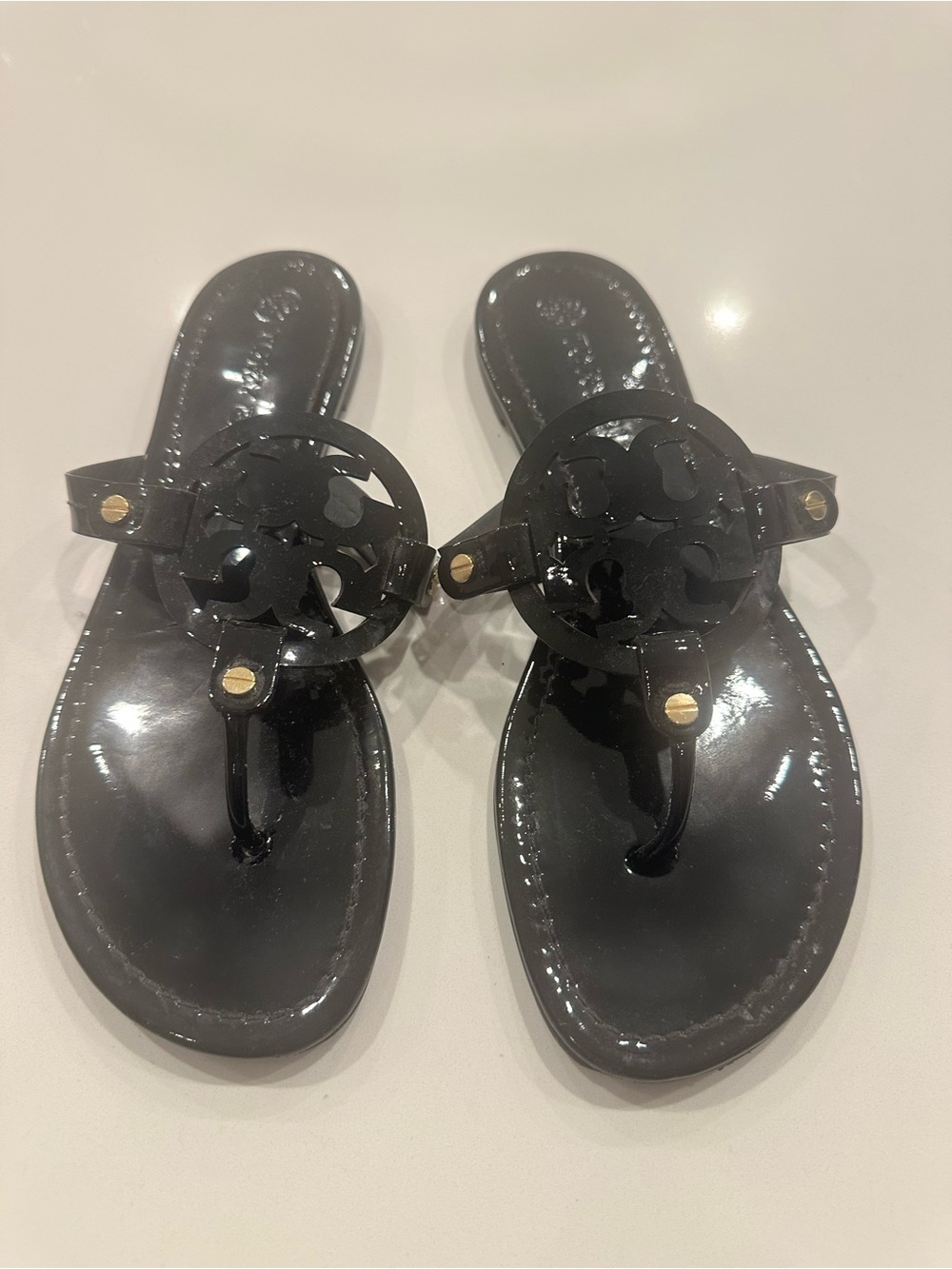 Tory Burch Miller Patent Leather Sandals sz 9